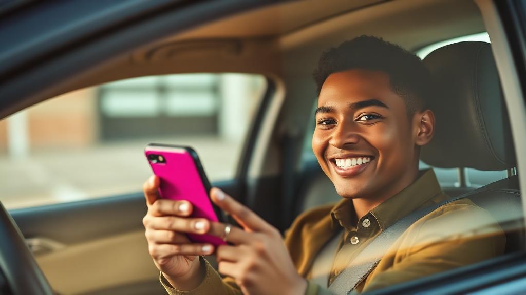 Rideshare driver in vehicle