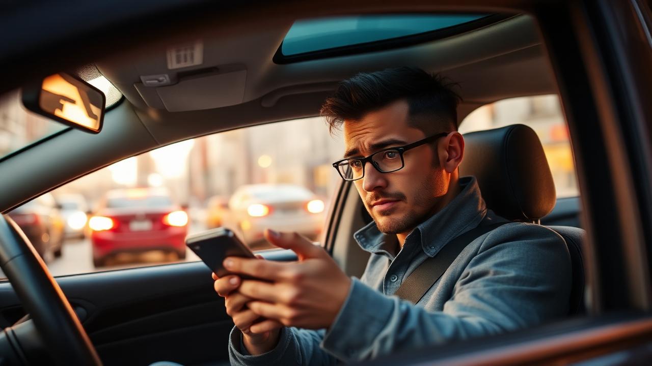 Uber driver with steering wheel